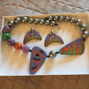 Vintage 80’s Earrings and Necklace Set